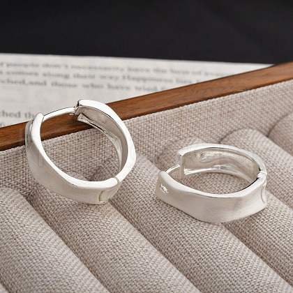 Brass Hoop Earrings for Women EJEW-U055-07S-1