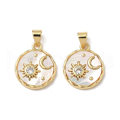 Brass Micro Pave Cubic Zirconia Pendants KK-Q068-62G-1