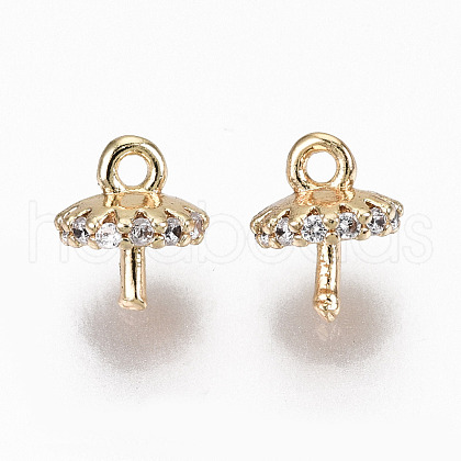 Brass Micro Pave Clear Cubic Zirconia Peg Bails Charms KK-N231-225-NF-1