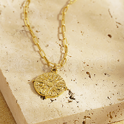 Stainless Steel Sun Pendant Necklaces YN2147-1-1