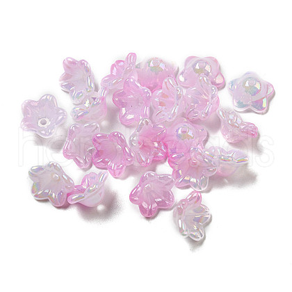 Iridescent Acrylic Bead Caps OACR-C021-08G-1