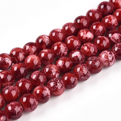 Baking Painted Glass Beads Strands DGLA-N003-6mm-A02-1