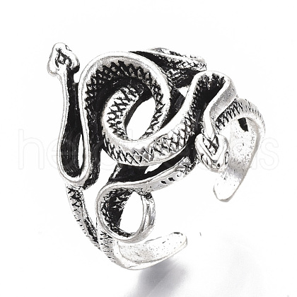 Tibetan Style Alloy Cuff Finger Rings RJEW-T009-02AS-1