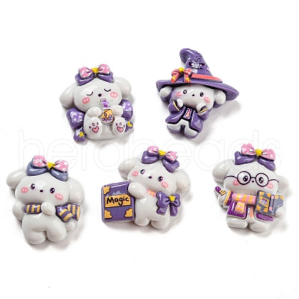 Opaque Resin Cute Puppy Cabochons CRES-P026-BM-1