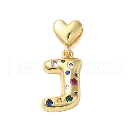 Rack Plating Brass Micro Pave Clear Cubic Zirconia Perdants KK-C067-12G-J-1