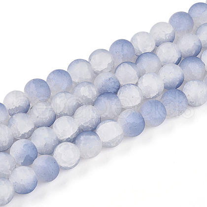 Crackle Glass Beads Strands GLAA-N009-10mm-07-1