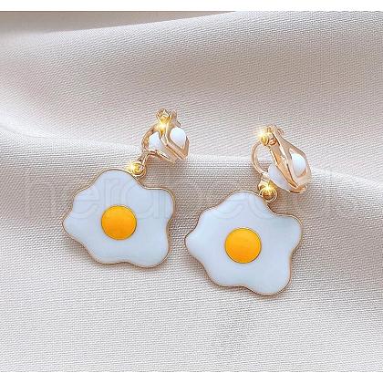 Alloy Enamel Clip-on Earrings WG18758-08-1