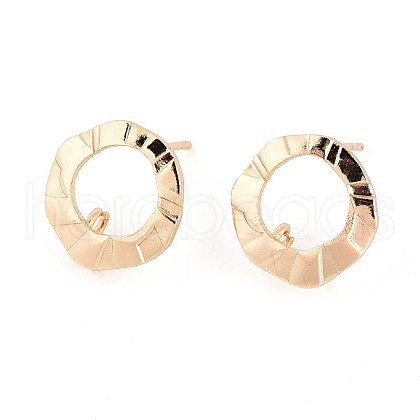 Brass Stud Earring Findings X-KK-T056-01G-NF-1