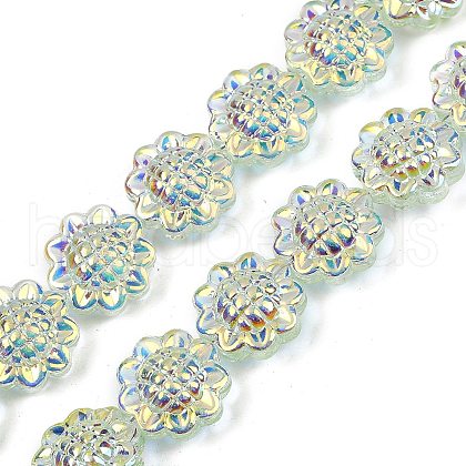 Electroplate Glass Bead Strands GLAA-S387-01F-1