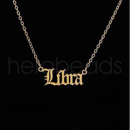 Twelve Constellations Stainless Steel Pendant Necklaces WG80545-02-1