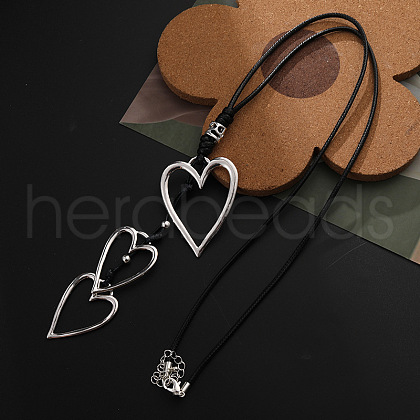 3 Heart Alloy Pendant Long Necklaces FS-WG4E8D1-01-1