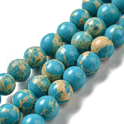Synthetic Imperial Jasper Dyed Beads Strands G-D077-A01-02J-1