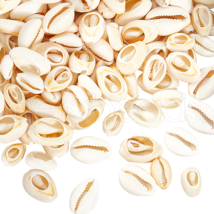 SUNNYCLUE 100Pcs 2 Styles Natural Mixed Cowrie Shell Beads BSHE-SC0001-23-1