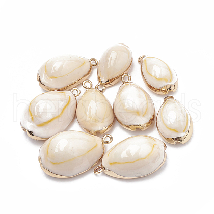 Cowrie Shell Pendants X-SSHEL-T004-02-1