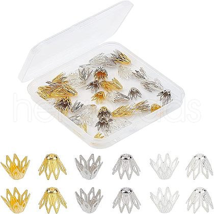 Multi-Petal Brass Bead Caps KK-CA0001-01-1