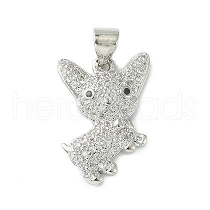 Brass Micro Pave Cubic Zirconia Pendants ZIRC-F138-03P-1