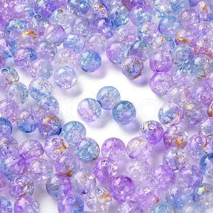 Transparent Crackle Acrylic Beads DACR-D300-01H-8mm-1