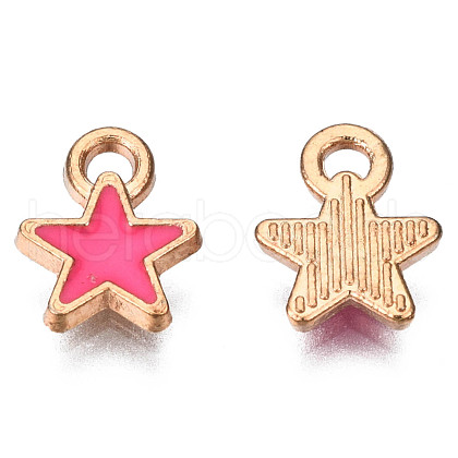 Alloy Enamel Star Charms ENAM-N054-69B-NR-1