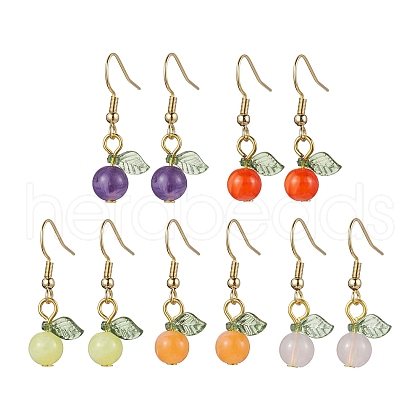 5Pairs 5 Colors Acrylic Dangle Earrings EJEW-JE05749-1