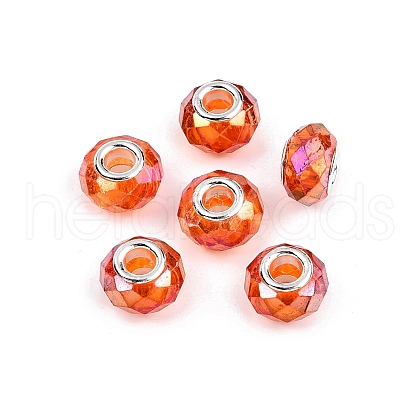 Baking Paint Transparent Glass European Beads GPDL-N004-C14mm-A02-1
