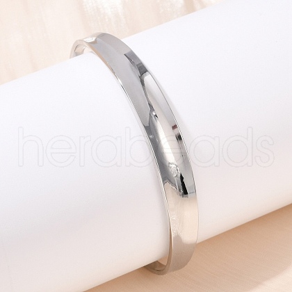 304 Stainless Steel Open Cuff  Bangles for Women BJEW-R019-03P-02-1