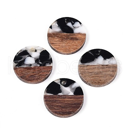 Resin & Walnut Wood Pendants RESI-T057-41B-1