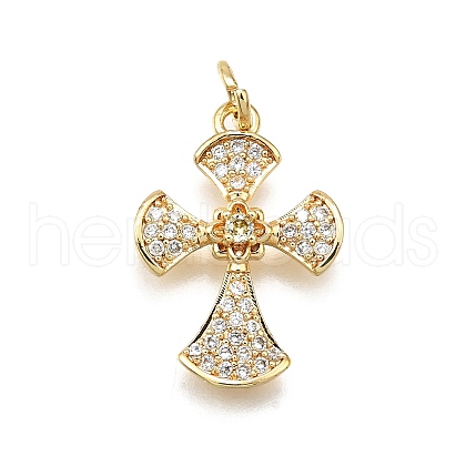Brass Micro Pave Cubic Zirconia Pendants KK-Z100-38G-01-1