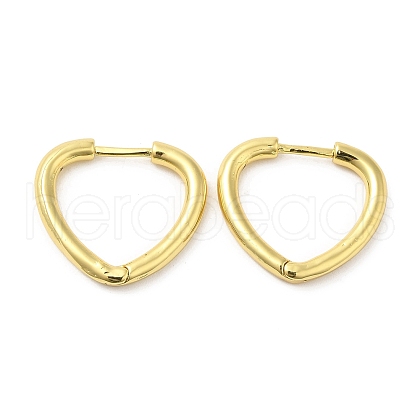 Rack Plating Brass Heart Hoop Earrings for Women EJEW-D059-23G-1
