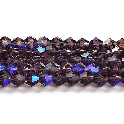 Transparent Electroplate Glass Beads Strands EGLA-A039-T2mm-L04-1