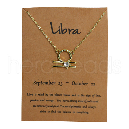Alloy Crystal Rhinestone Constellation Pendant Necklaces for Women WG4ACA0-07-1