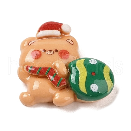 Christmas Bear Theme Opaque Resin Decoden Cabochons RESI-S397-02H-1