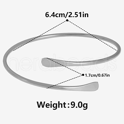 Simple 304 Stainless Steel Cuff Bangles for Women VJ2383-1-1