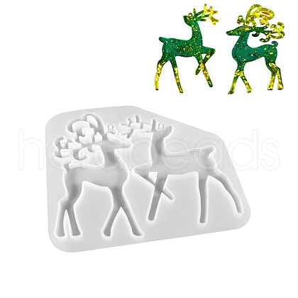 DIY Christmas Deer Pendant Silicone Molds XMAS-PW0001-008A-1