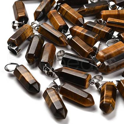 Natural Tiger Eye Pendants G-Z067-07P-04-1