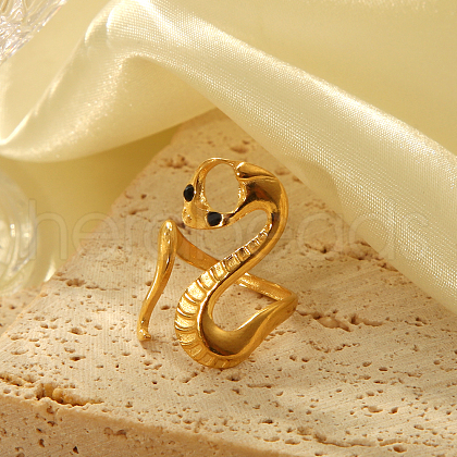 Adjustable European American Snake-Shaped Stainless Steel Ring Jewelry NK1622-2-1