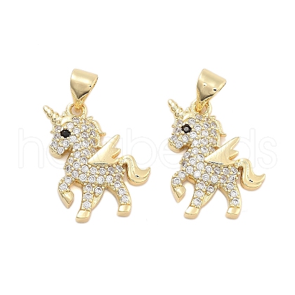 Brass Pave Cubic Zirconia Pendants KK-U009-02B-G-1