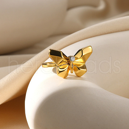 304 Stainless Steel Adjustable Cuff Rings for Women RJEW-B131-01C-1