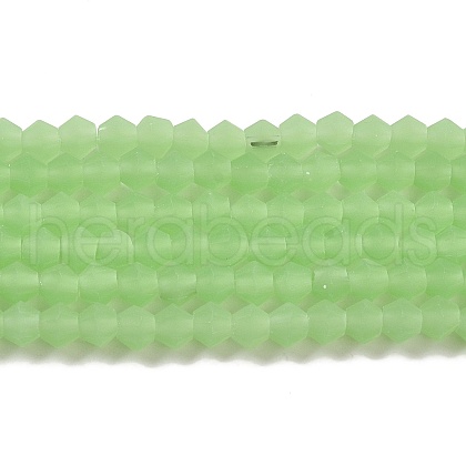 Imitation Jade Frosted Glass Bead Strands GLAA-F029-JM4mm-B01-1