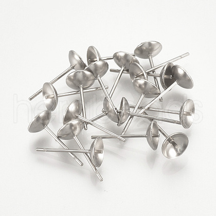 Tarnish Resistant 304 Stainless Steel Stud Earring Findings STAS-T019-4-1