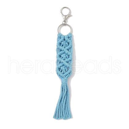 Handmade Macrame Nylon Thread Pendant Decorations HJEW-P019-05P-04-1