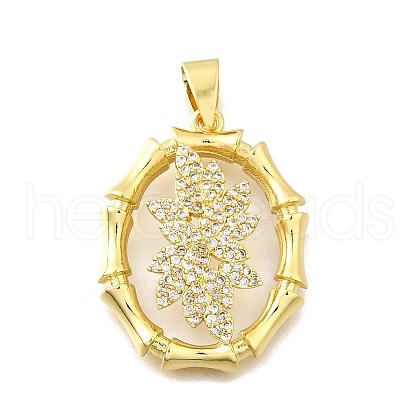 Brass Micro Pave Cubic Zirconia Pendants KK-Z104-14G-1