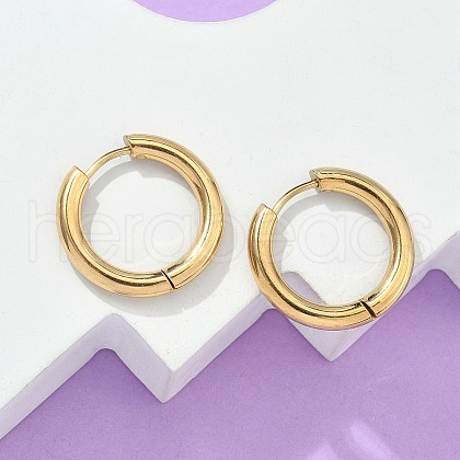 Ion Plating(IP) 304 Stainless Steel Huggie Hoop Earrings EJEW-F111-20mm-G-1
