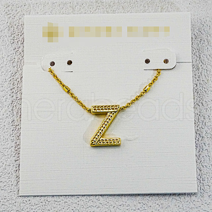 Brass Initial Pendant Necklaces for Women FS-WG8E27F-26-1