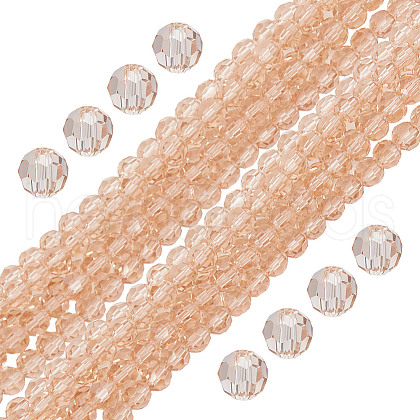 HOBBIESAY 5 Strands Transparent Glass Beads Strands GLAA-HY0001-38-1