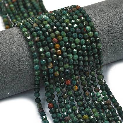 Natural Bloodstone/Heliotrope Stone Beads Strands G-A260-A40-01-1