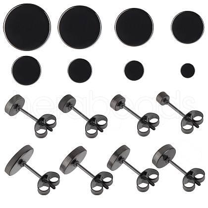 Beebeecraft 32Pcs 8 Styles 316 Surgical Stainless Steel Stud Earrings for Women EJEW-BBC0001-54-1