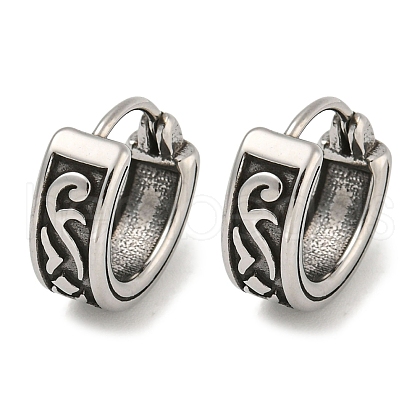 316 Surgical Stainless Steel Hoop Earrings EJEW-D096-23H-AS-1