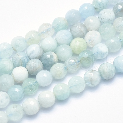 Natural Aquamarine Beads Strands G-K256-59B-1