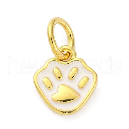 925 Sterling Silver White Enamel Paw Print Charms STER-D303-04G-1