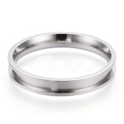201 Stainless Steel Grooved Finger Ring Settings RJEW-TAC0017-4mm-05A-1